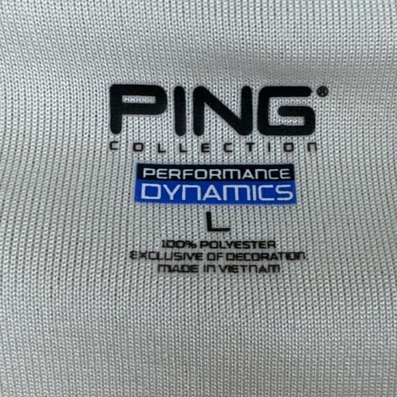 Ping Men’s Golf Polo Shirt Yellow White Stripes Size L Athleisure Golf Shirts - Picture 6 of 8